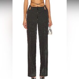 NBD Black Pinstripe Women's Trousers